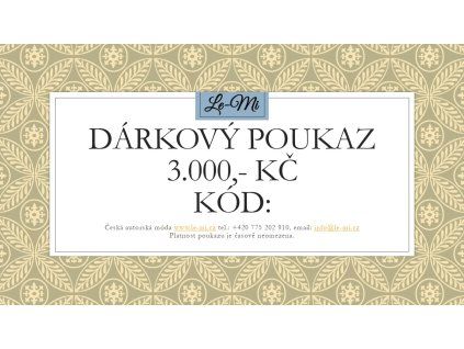 Dárkový poukaz na 3000 Kč