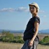 Černá lněná halenka s řasením (Le-Mi)