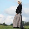 Boho maxi sukně hnědá s proužky VIII (Le Mi)